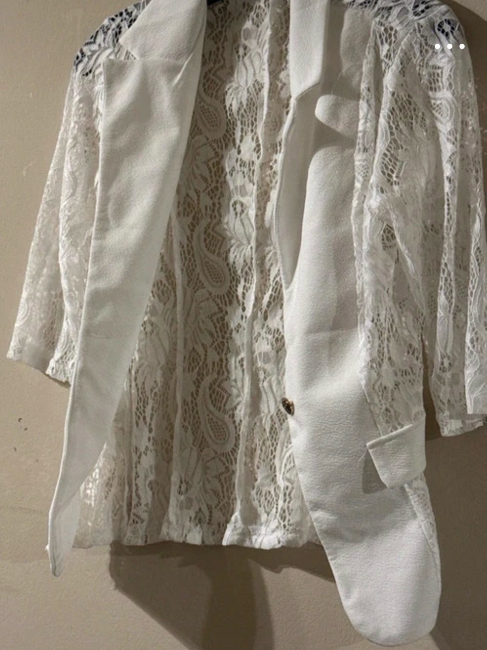 White Lace Kimono Robe with Satin Trim - Women Intimates & Sleepwear